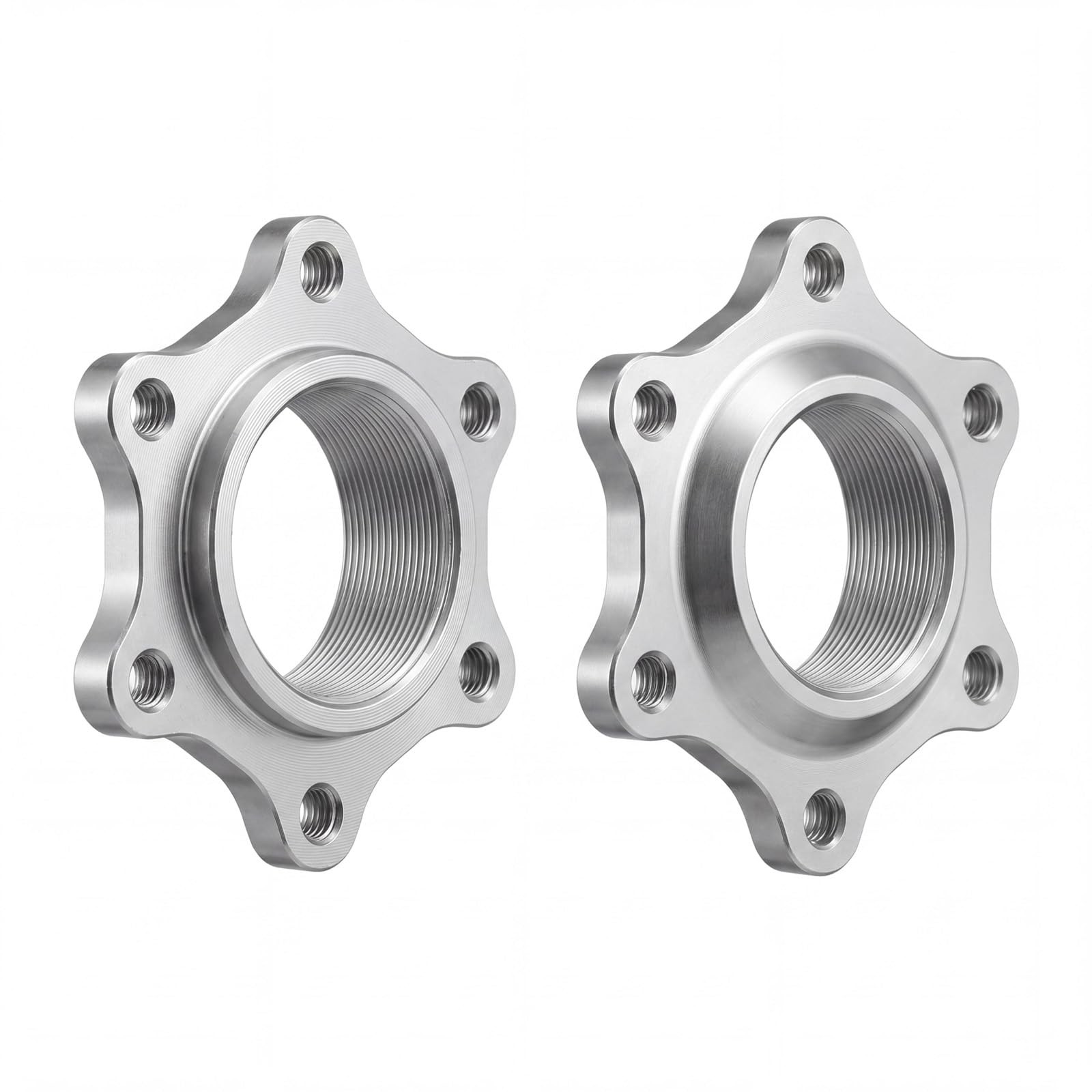 2 Pack Bike Bicycle Freewheel Threaded Hubs Disk Disc Brake Medium, Silver