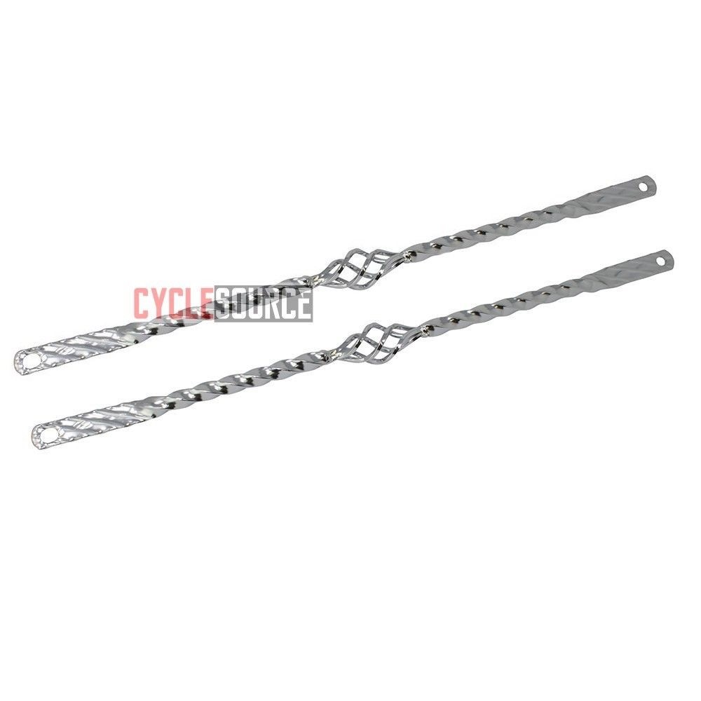 26″ Cage Square Twist Spring Fork Support Bars Chrome Lowrider Bike Bicycle