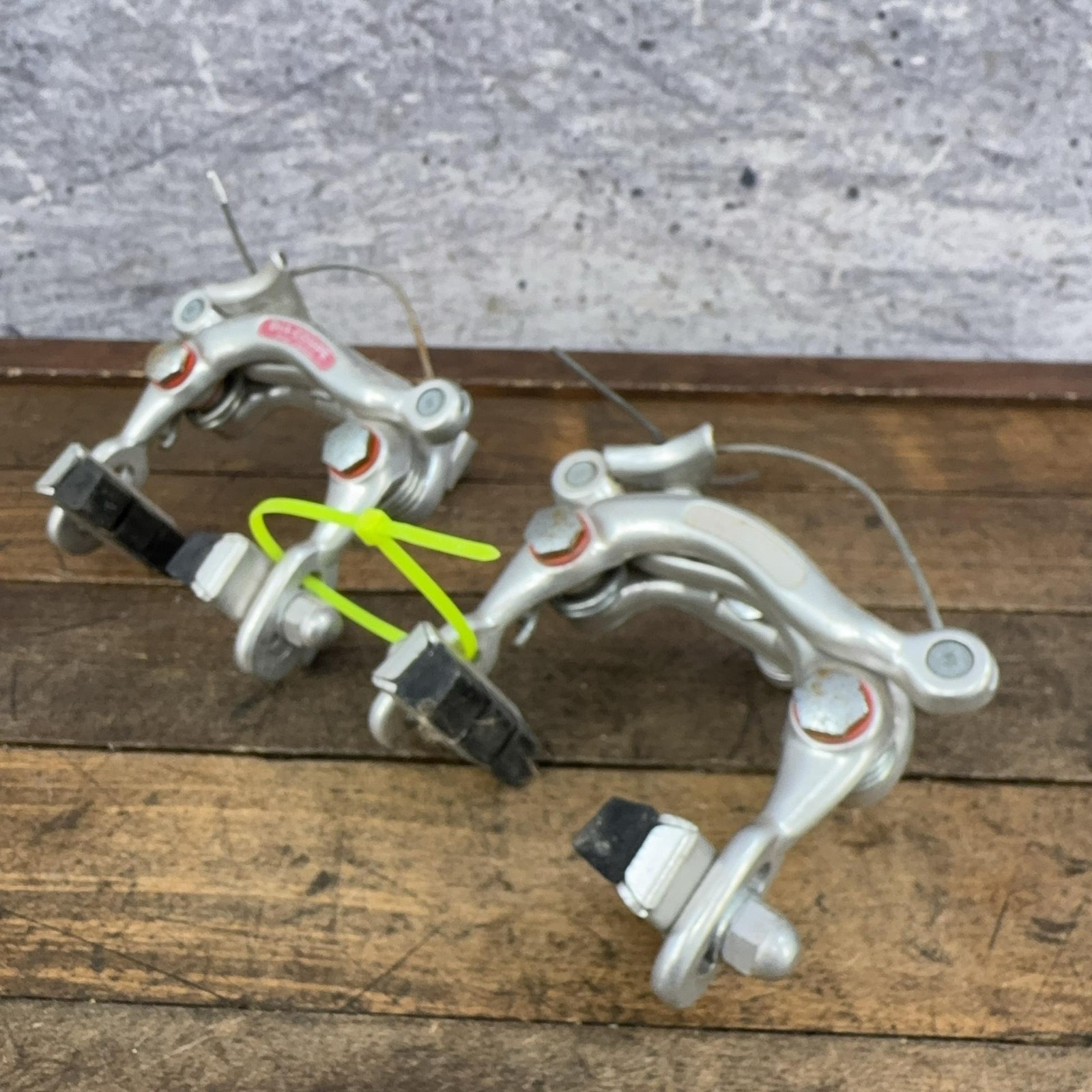 Vintage Dia-Compe Center Pull Caliper Brakes Set Silver Nutted F/R Japan
