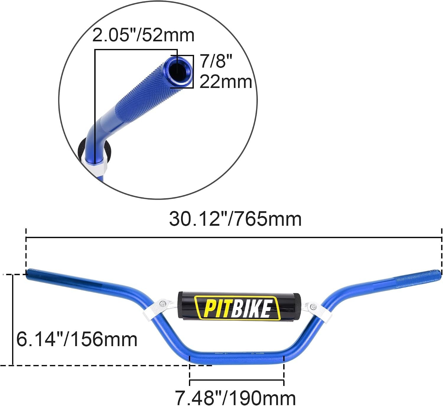 Alloy Steel 7/8″ Handlebar with Foam Pad