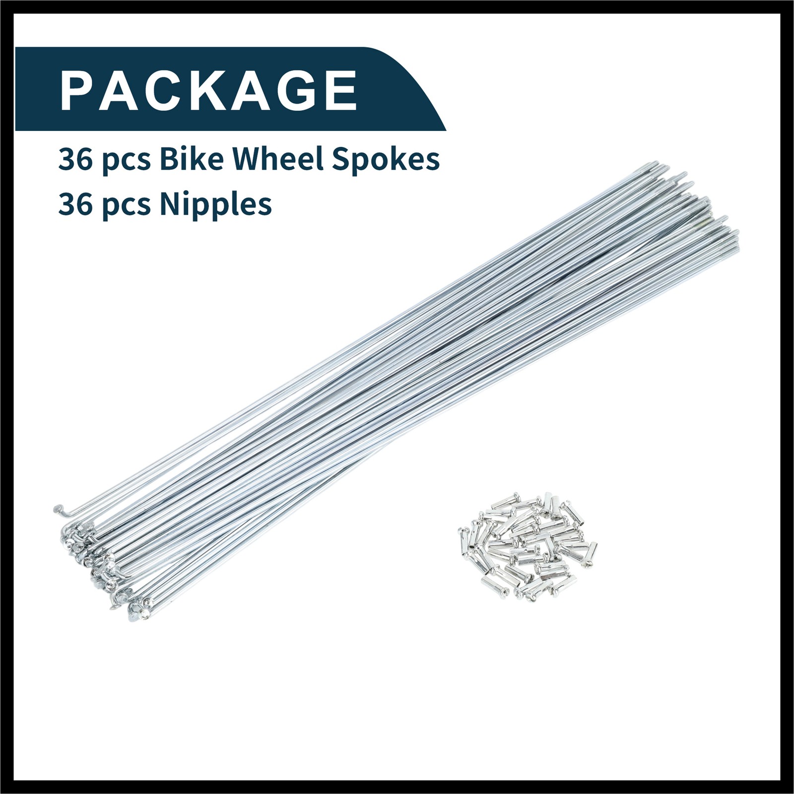 1Set 14G 257mm Length Bicycle Spokes Nipple Carbon Steel Galvanized Universal