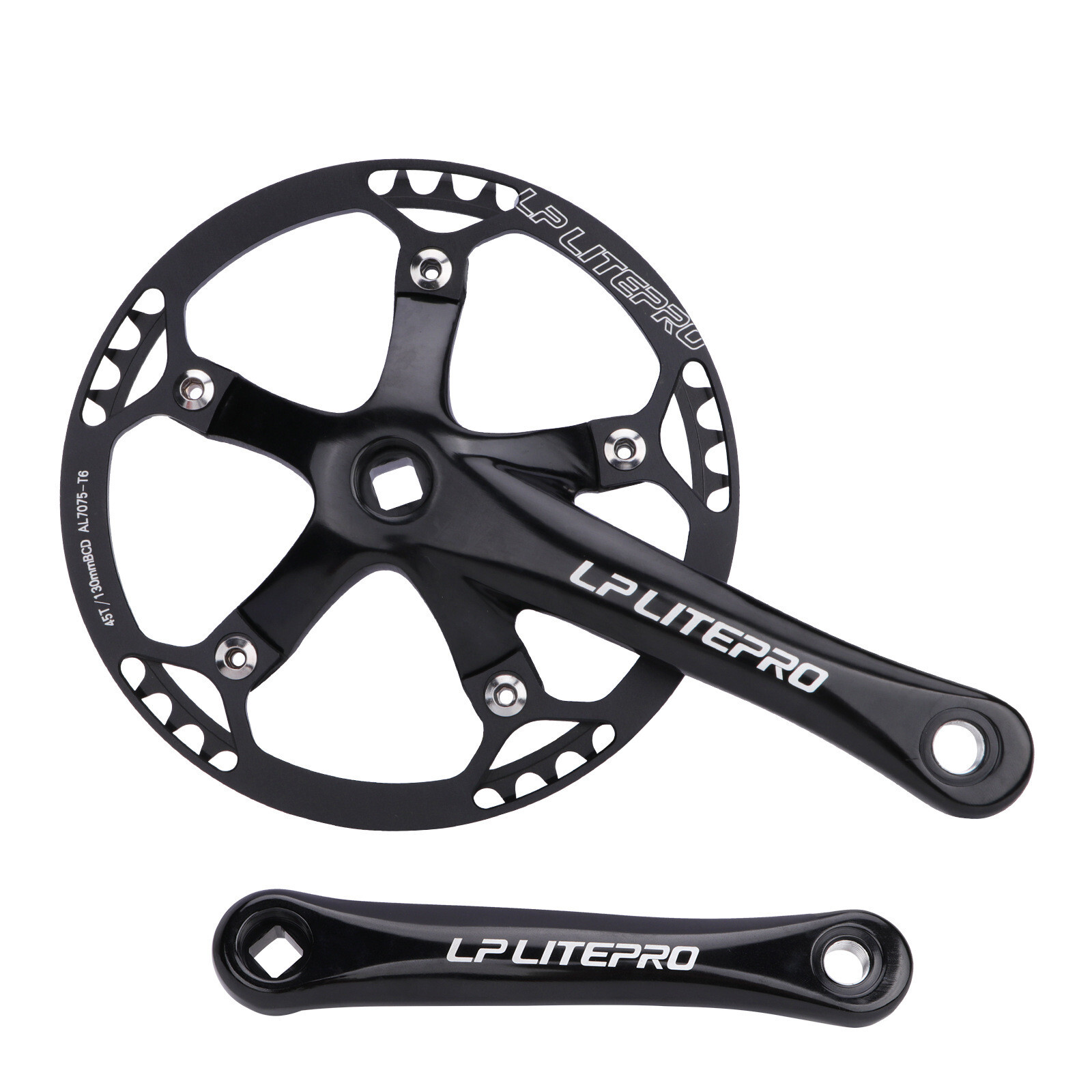 Litepro Bike Crankset Chainring Folding Bike Square Hole Crank Chainring BCD130