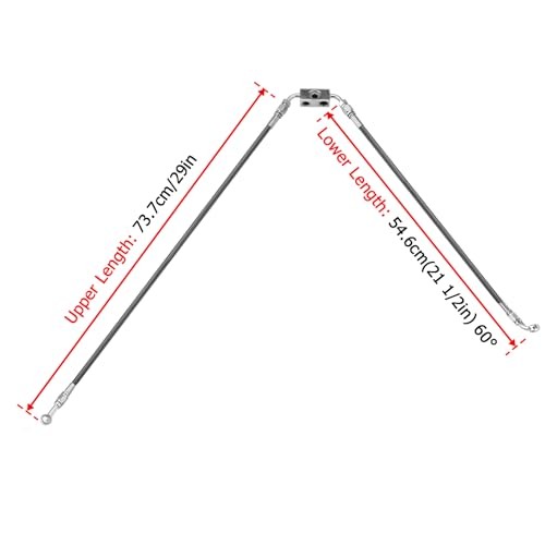 Extended Length ABS Hydraulic Front Brake Line Kit Stainless Steel 50.5″ Black