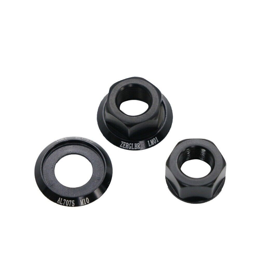 Set of 4 Bike Wheel Hub Axle Nuts Made of 7075 Aluminum Alloy M 10 Size