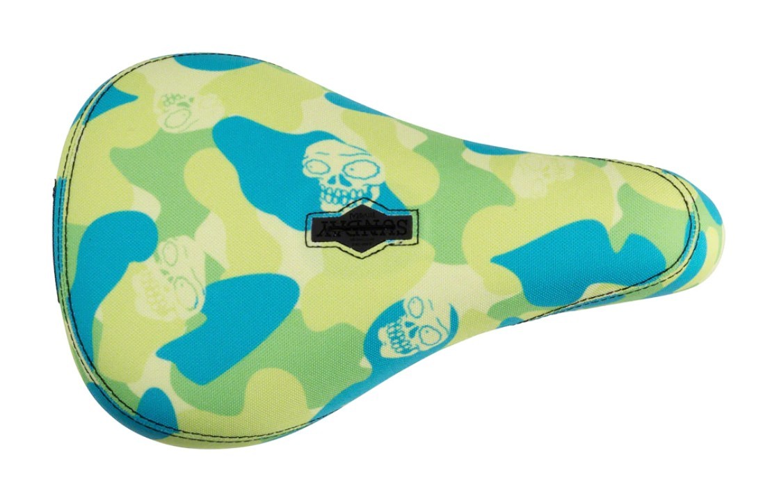 RARE Sunday Camosweep Fat Pivotal BMX Seat – Green Blue – Bicycle Padded Saddle