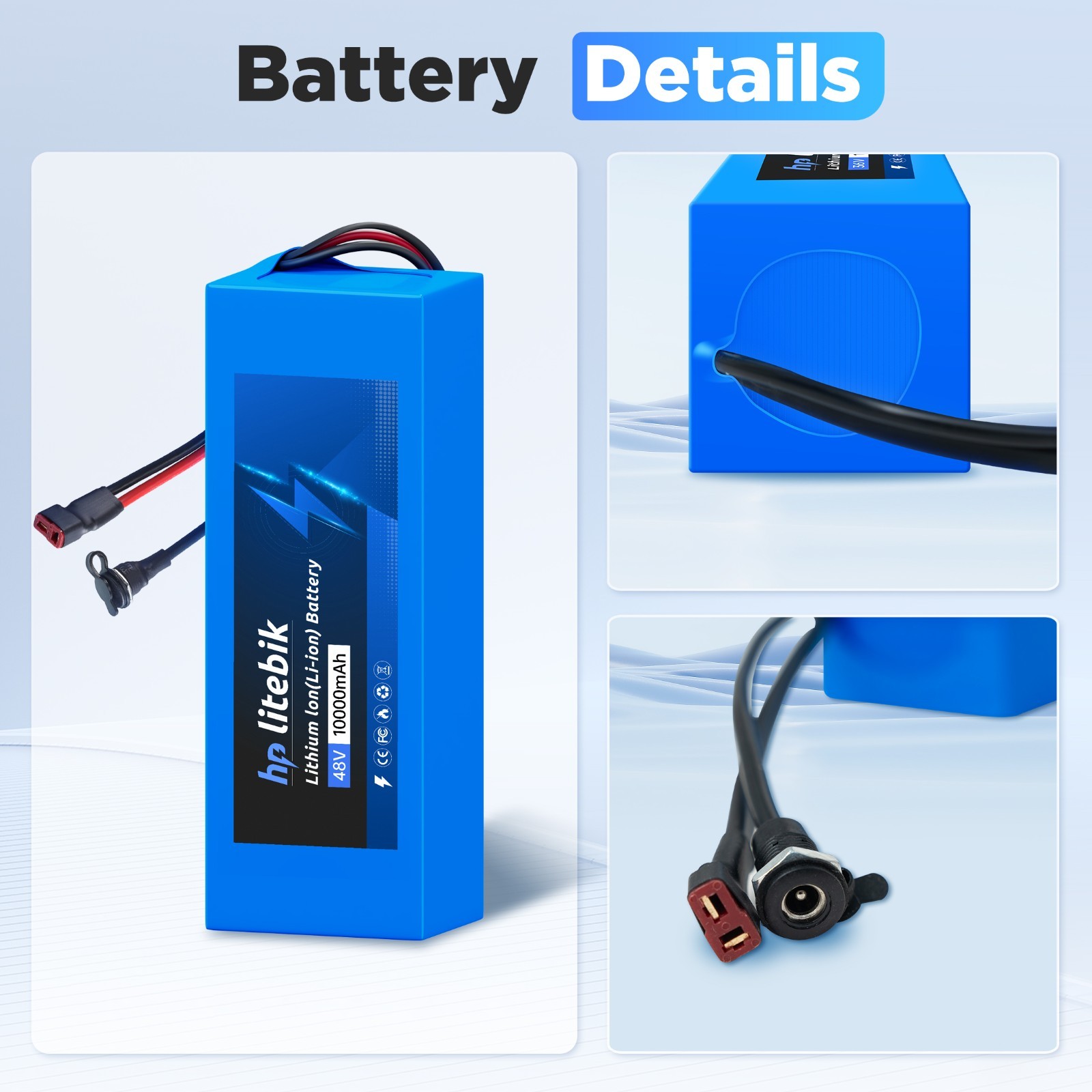 48V Ebike Battery 48V 10AH Electric Bicycle Battery for Ebike 100W-1000W Motors