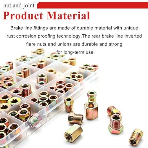 102Pcs 3/16″ & 1/4″ Brake Line Fittings Assortment Kit, 3/8 102PCS-3/16″ & 1/4″