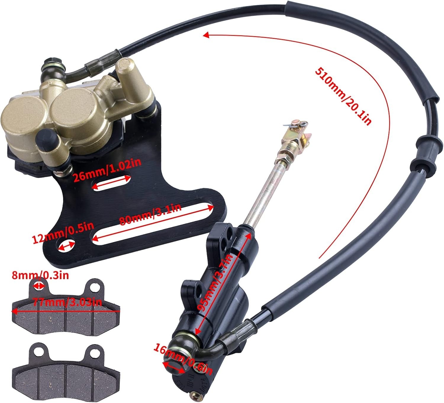 Durable 12mm Hydraulic Brake Caliper with Lifetime for Dirt Bikes