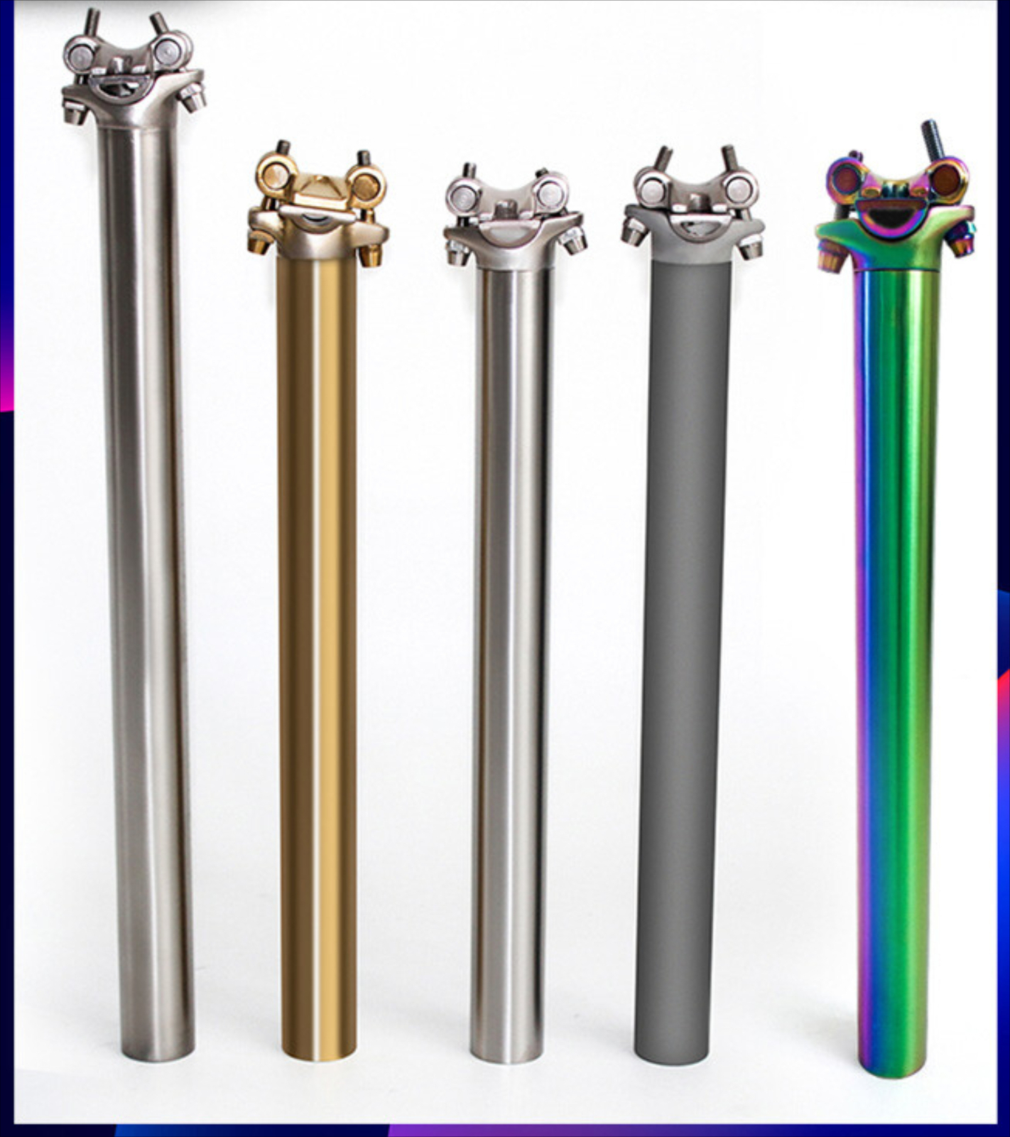 31.6/27.2/30.9/34.9mm Bicycle Bike Titanium Seat post aluminum head 350/400mm