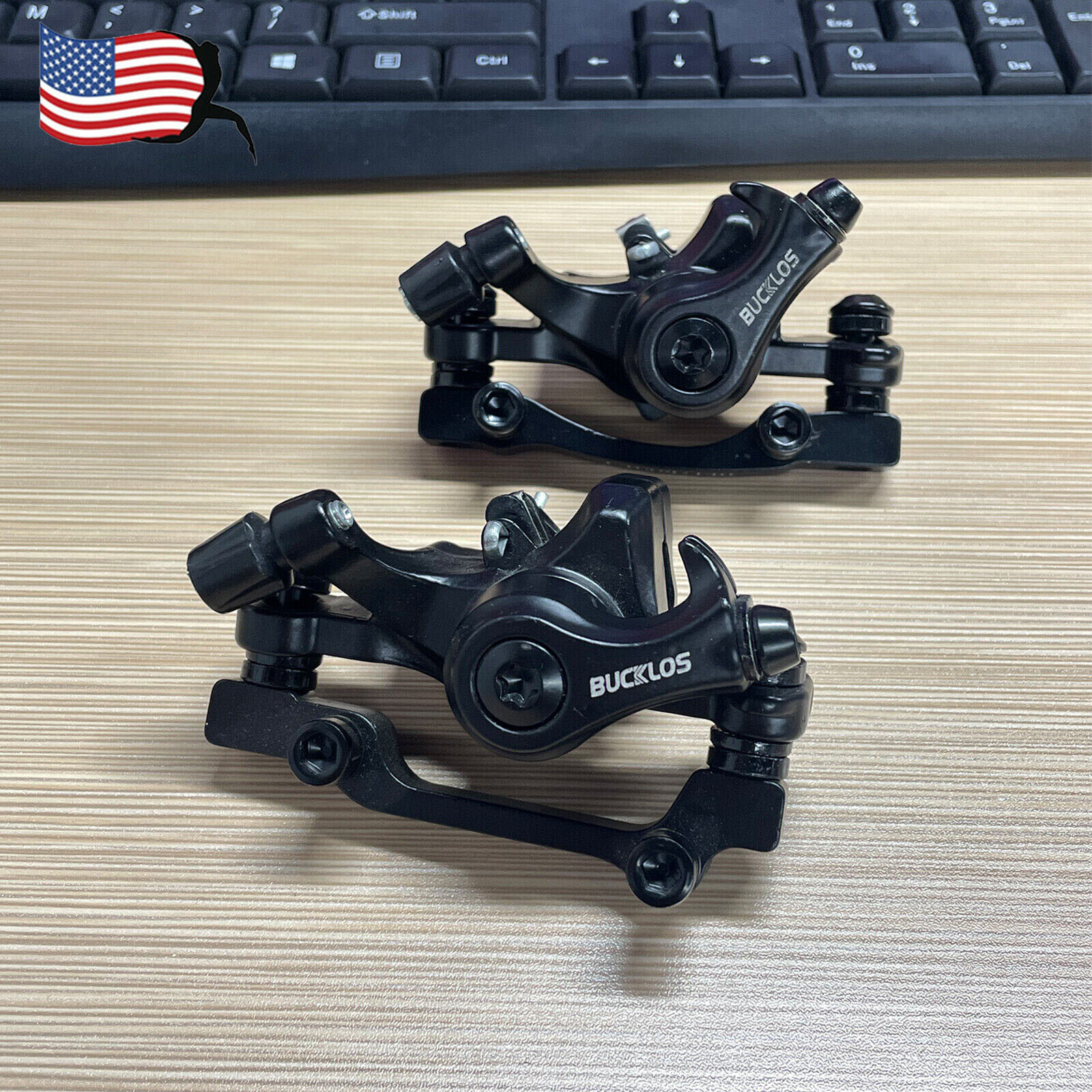 BUCKLOS Mountain Bicycle Mechanical Disc Brake Caliper Front/Rear Brake Pad US