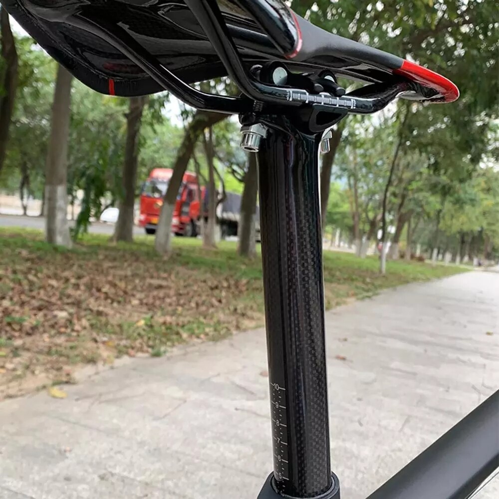 27.2/30.8/31.6mm Seatpost Carbon Fiber 350/400mm MTB Road Bike Seat Post Clamp