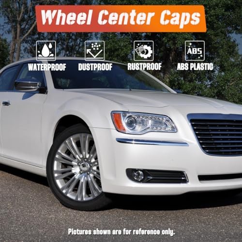 2Pcs 95mm(3.74in) Wheel Center Caps OD: 95mm/3.74in, ID: 77.3mm/3.04in Chrome