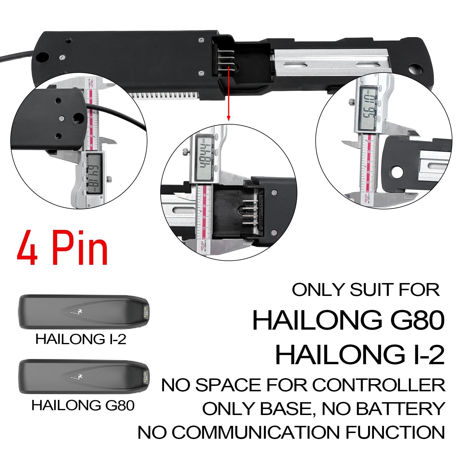 YASCO Ebike Battery Base Bottom Holder for Hailong Electric Bike Battery Moun