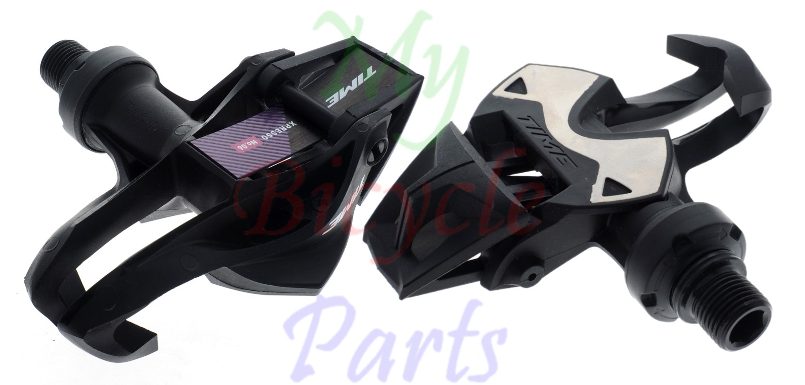 TIME XPRESSO 6 Pedals Set w/ Cleats, Black/Purple