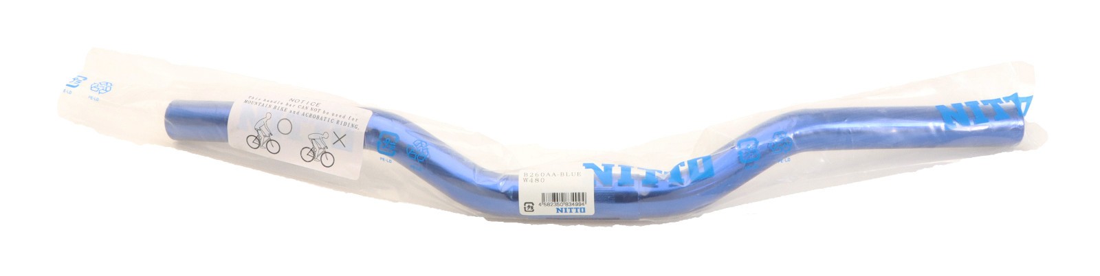 Nitto B260AA Urban Riser Handlebar Blue 25.4mm Clamp x 48cm Width NOS NEW