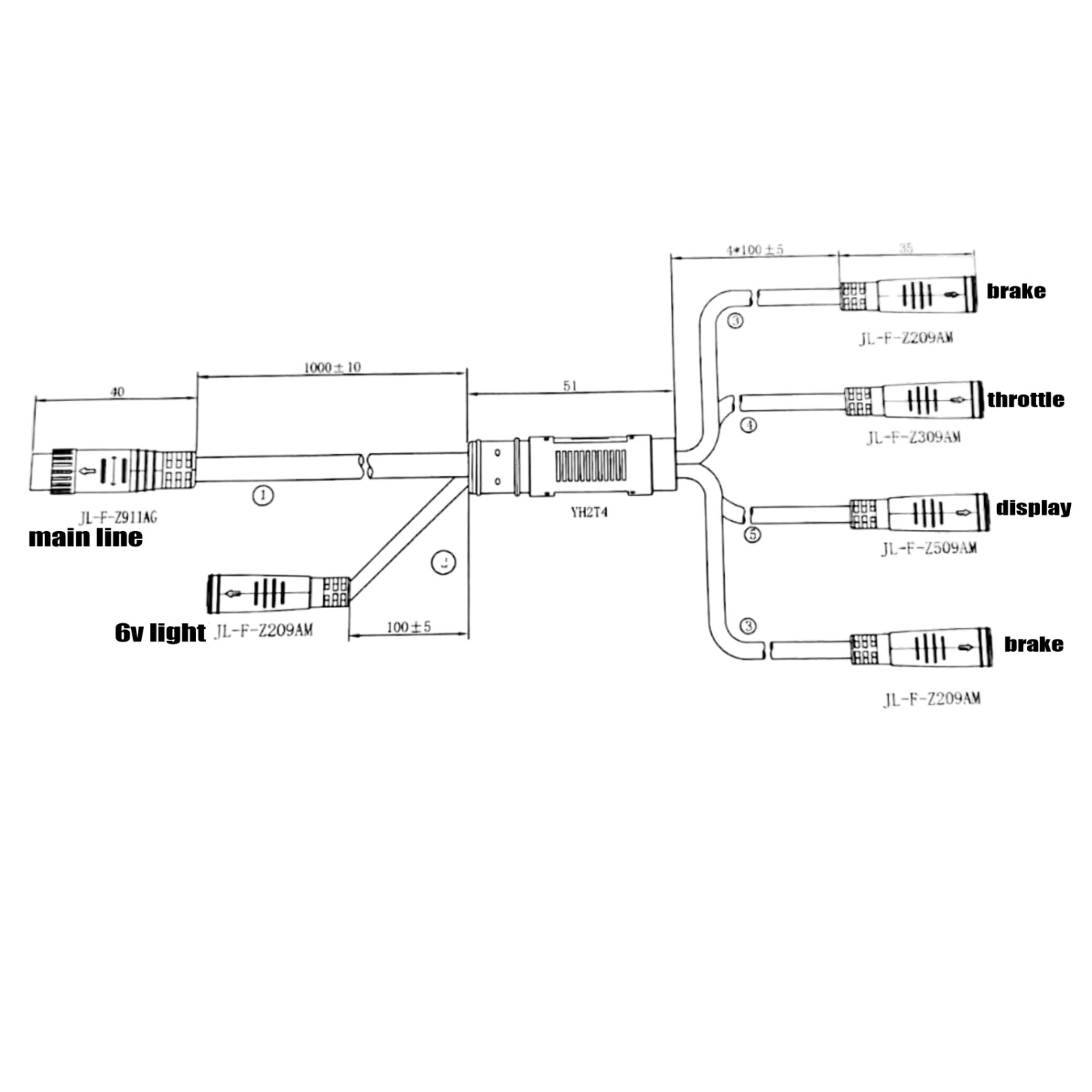 Ebike 36/48V 25A Controller sets for Bafang G062 48V 750W Hub Motor