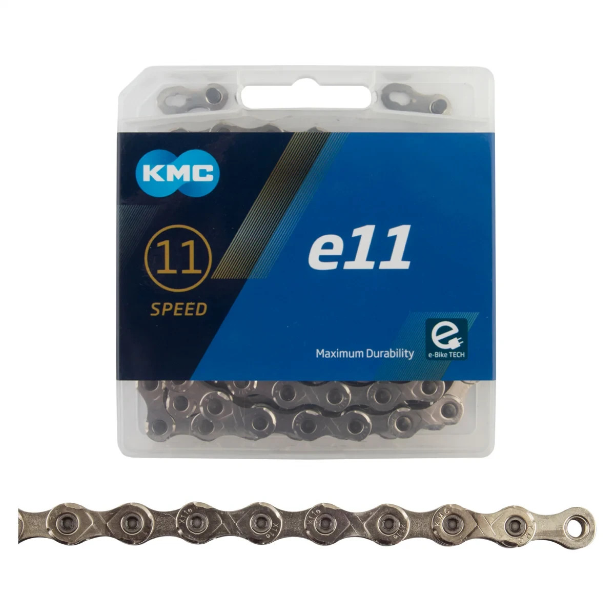 KMC E11 EPT Bicycle Chain, Silver, 136 Links