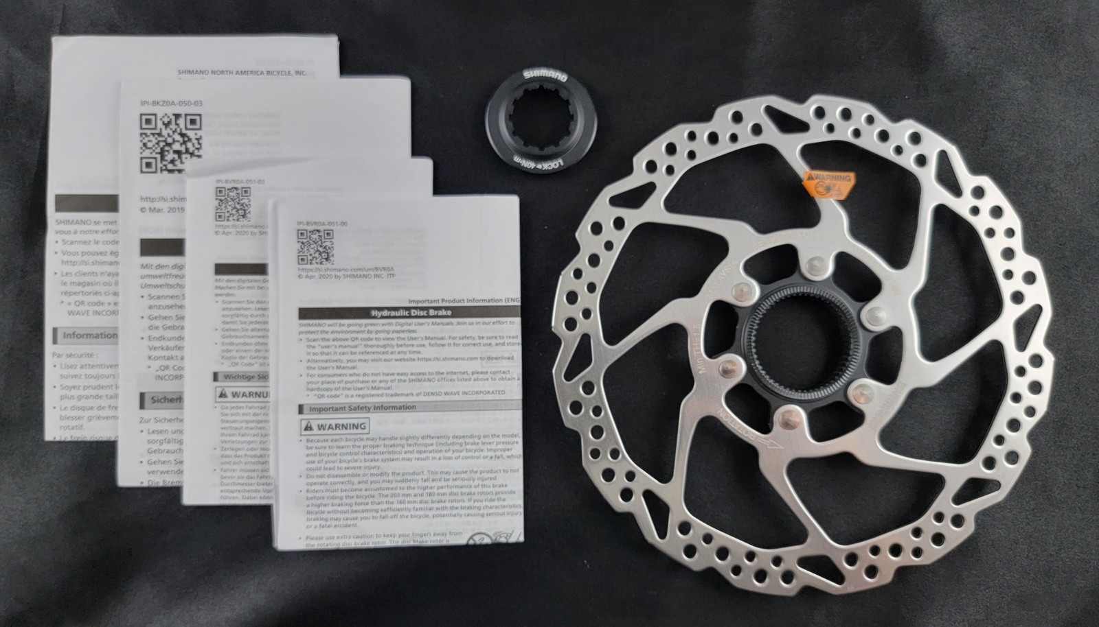 Shimano Deore SM-RT54-M 180mm 7″ Disc Brake Rotor Resin Pads Only NEW