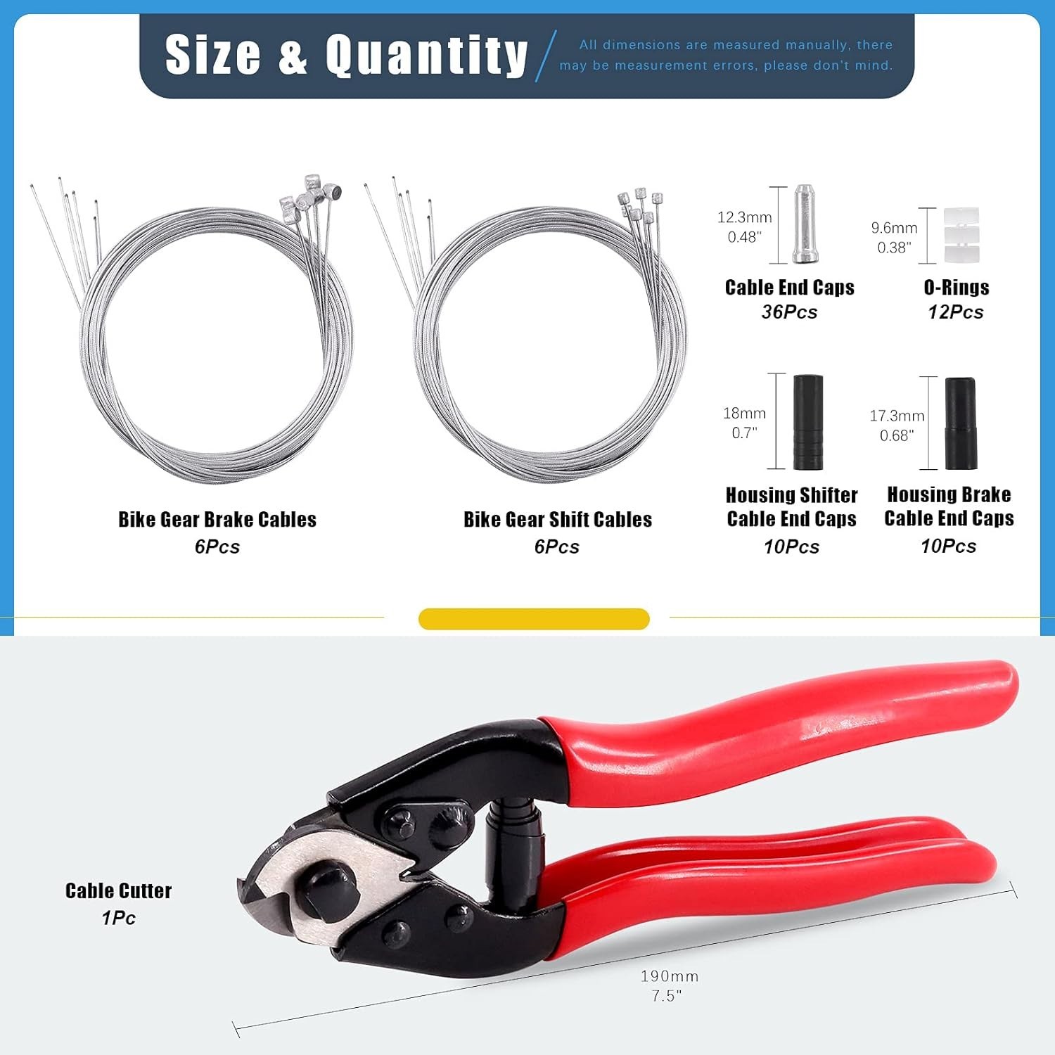 81Pcs Stainless Steel Bicycle Cable Cutter and Bike Brake Cable Shifter Cable…