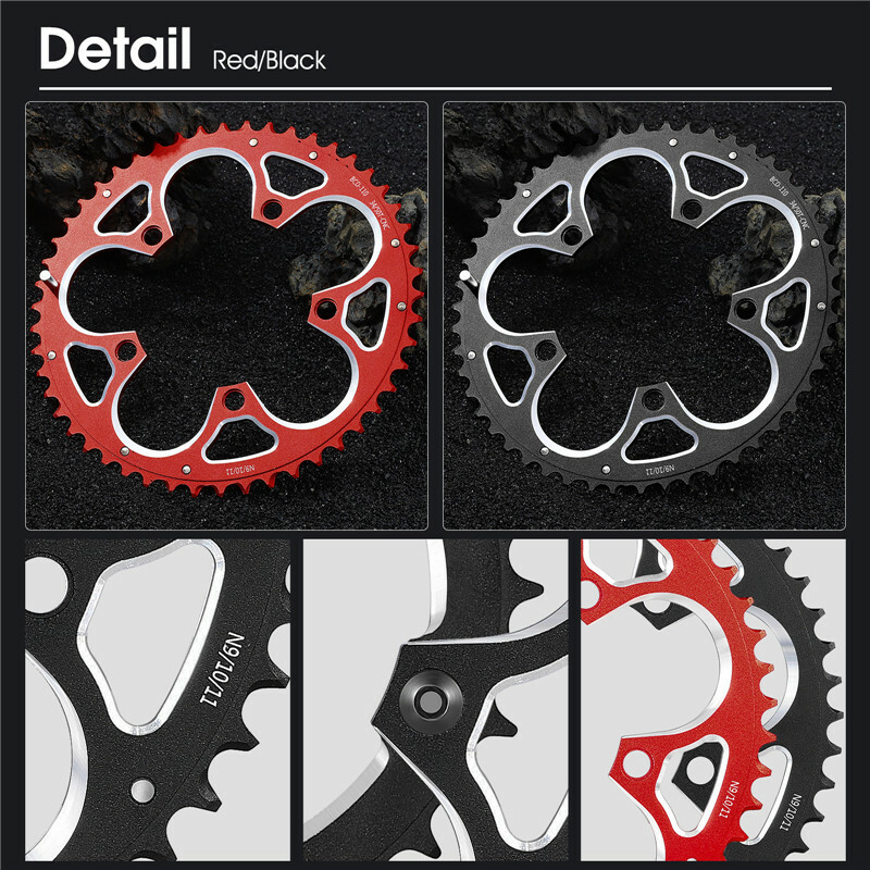 WEST BIKING Road Bike Chainring 110BCD 34T/50T Tooth Plate 8/9/10/11 Speed Red