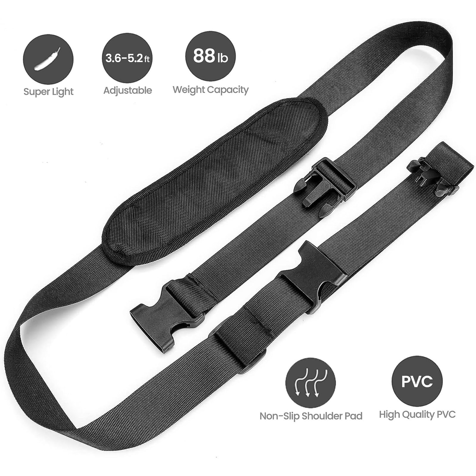 Kick Scooter Straps, Adjustable Carrying Strap Non-Slip Shoulder Pad, Compatible