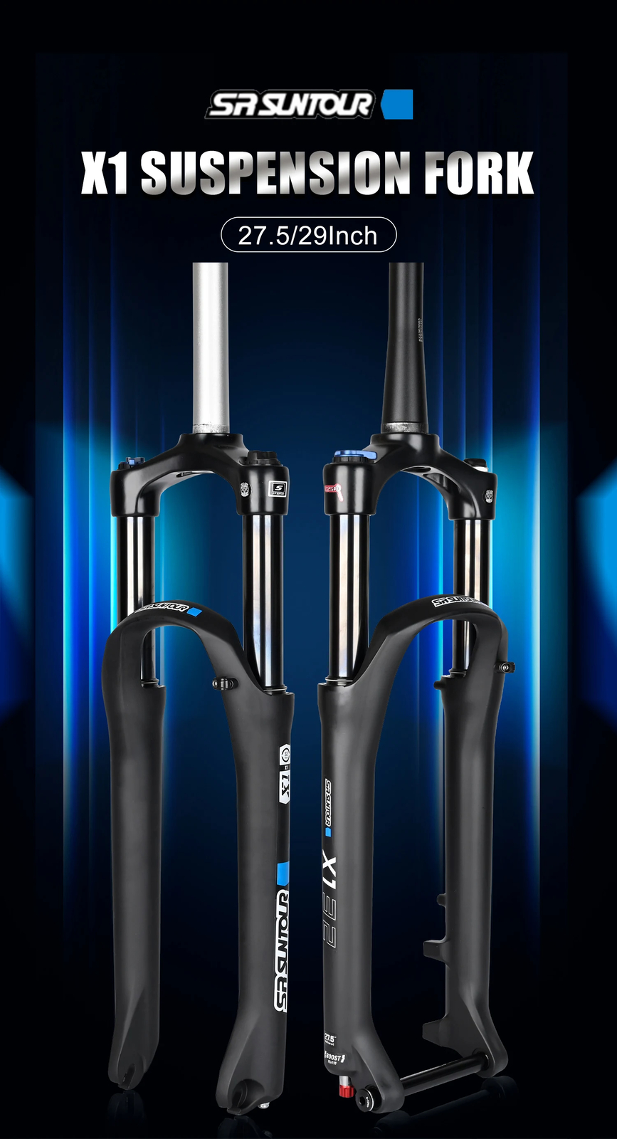 27.5 29″ Mountain Bike Oil Spring Suspension Fork QR BOOST 120MM Travel Froks