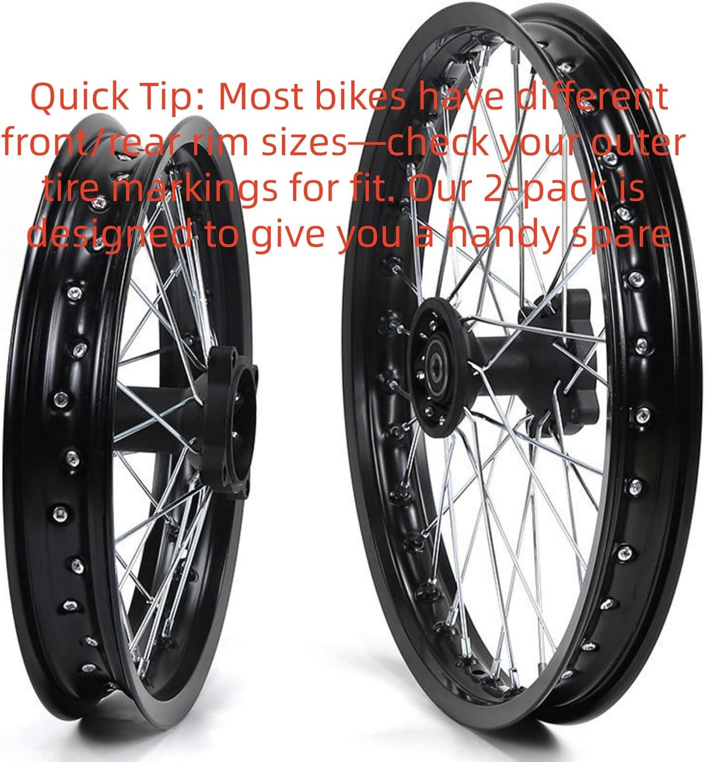 2-Pack Motorcycle Rim Tape, Heavy-Duty Rubber Rim Strip with Pre-Cut Valve Hole,