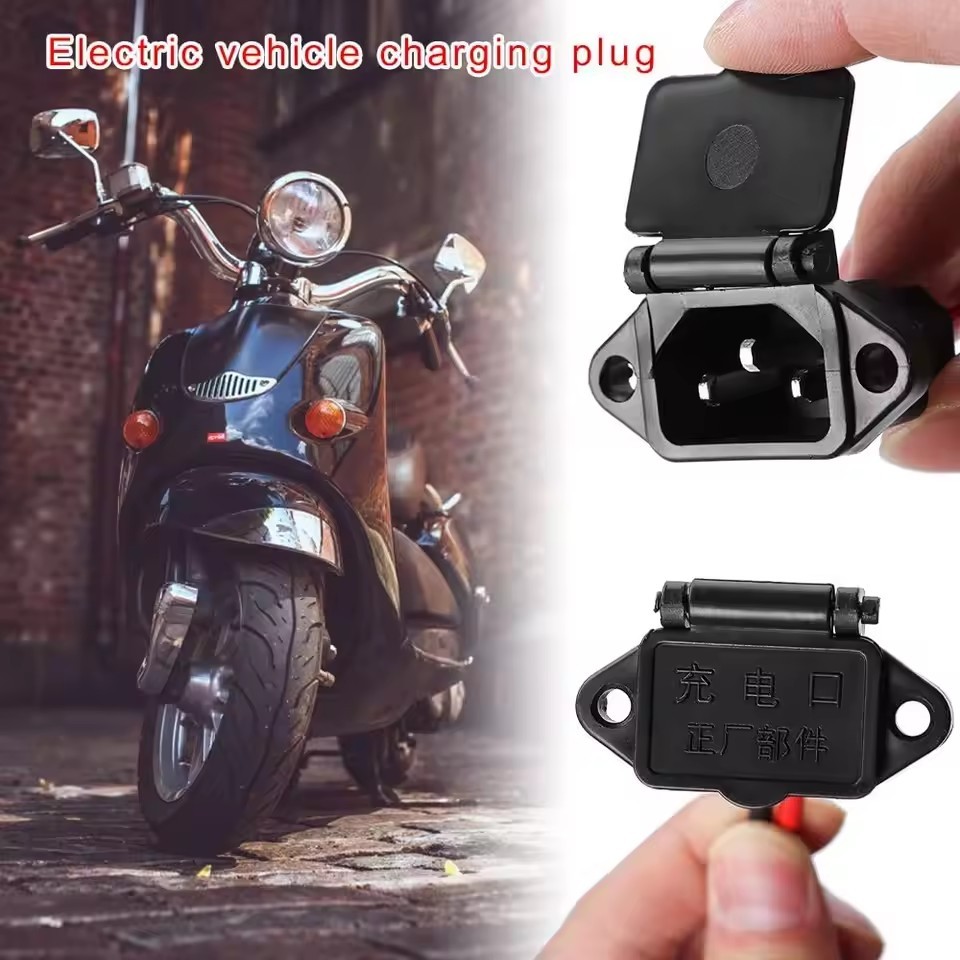 Electric Bike Battery Charging Socket Male / Female plug Battery Charger cable