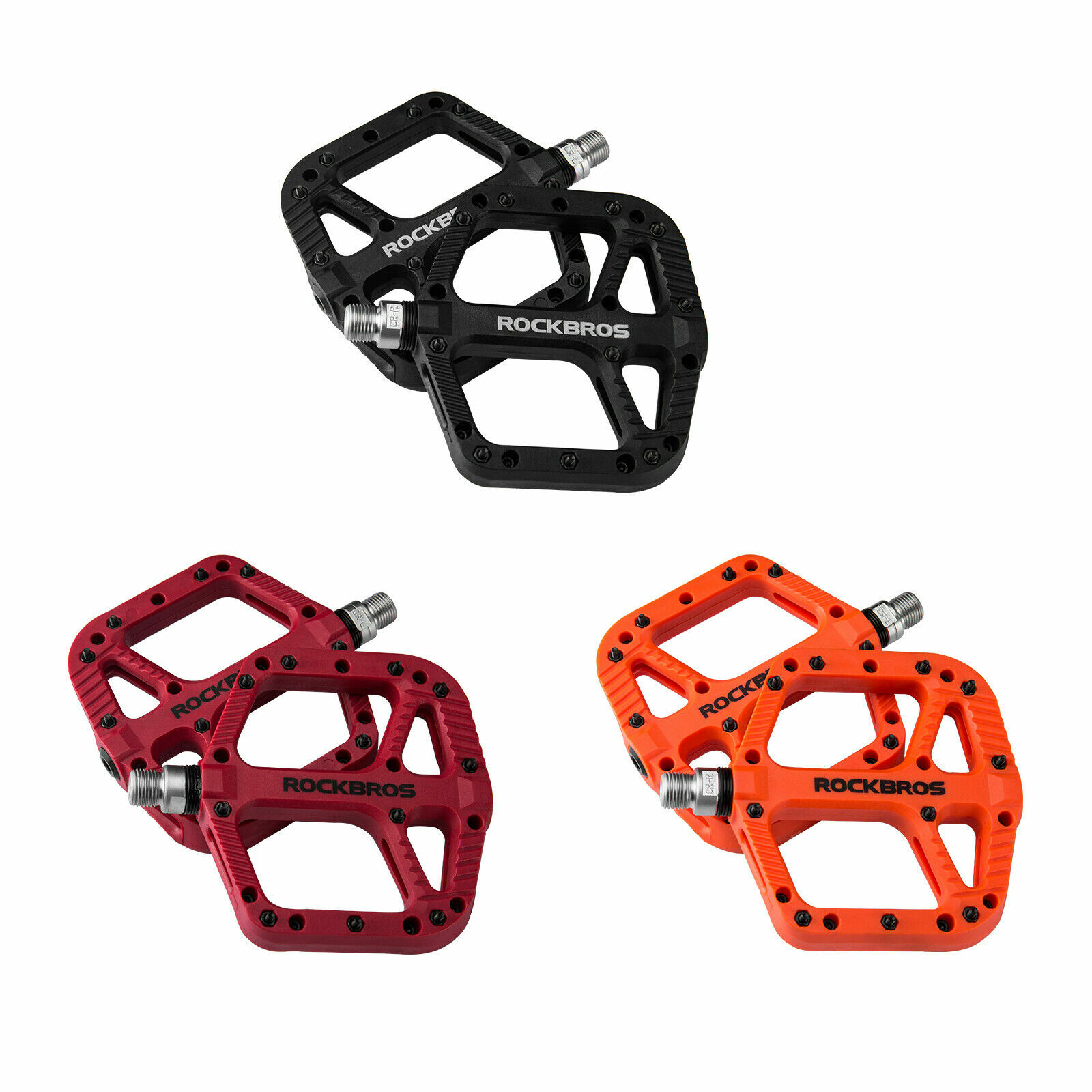 ROCKBROS Mountain Bike Pedals Nylon Composite Bearing 9/16″ Bicycle Widen Pedal