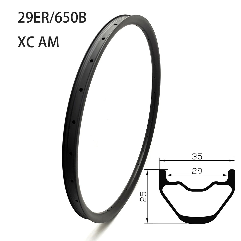 29er/650b XC AM MTB Bicycle Carbon 35mm X 25mm Tubeless Rims UD Matte/glossy