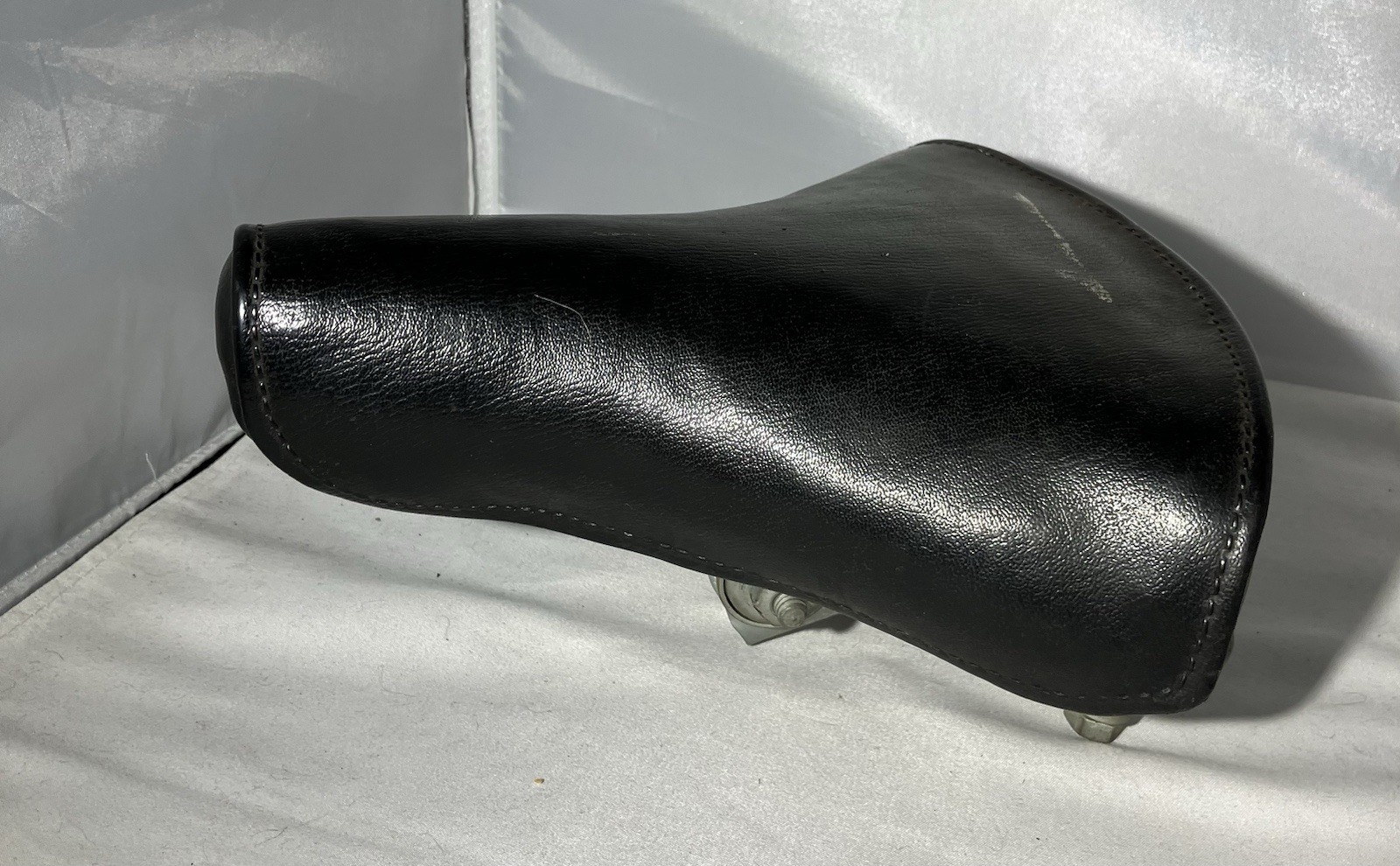 Vintage Schwinn Approved Riveted Black Leather Dual Spring Bicycle Seat Saddle
