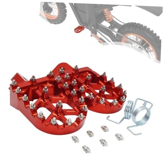 Dirt Bike Foot Pegs for Tutti Soleil01,CNC 7075 Aluminum FootPegs Rest Red