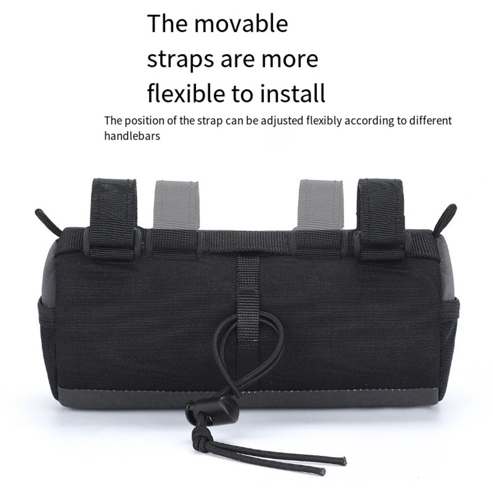 Spacious 1L Bike Handlebar Bag with Secure Attachment and Reflective Design