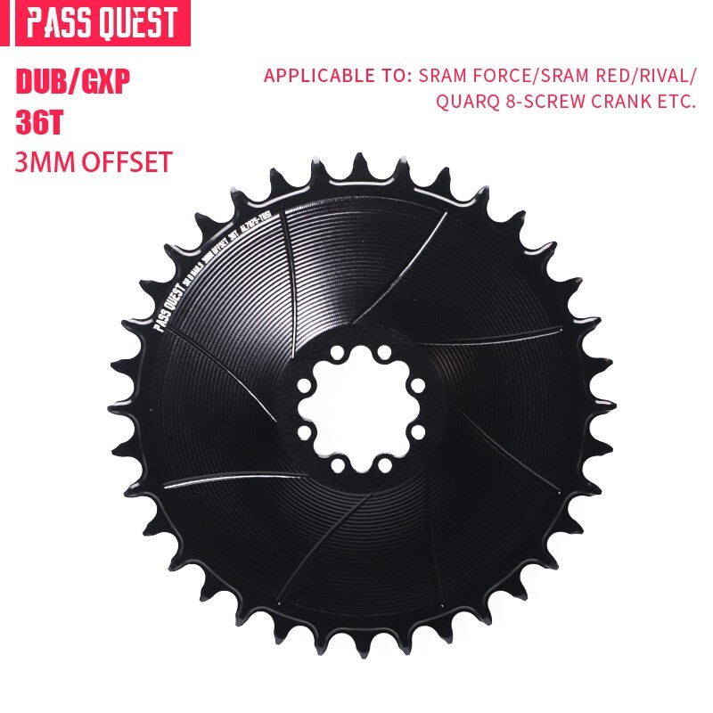 PASS QUEST Direct Mount Chainring 3MM OFFSET For 8-bolt Crank 28-38T