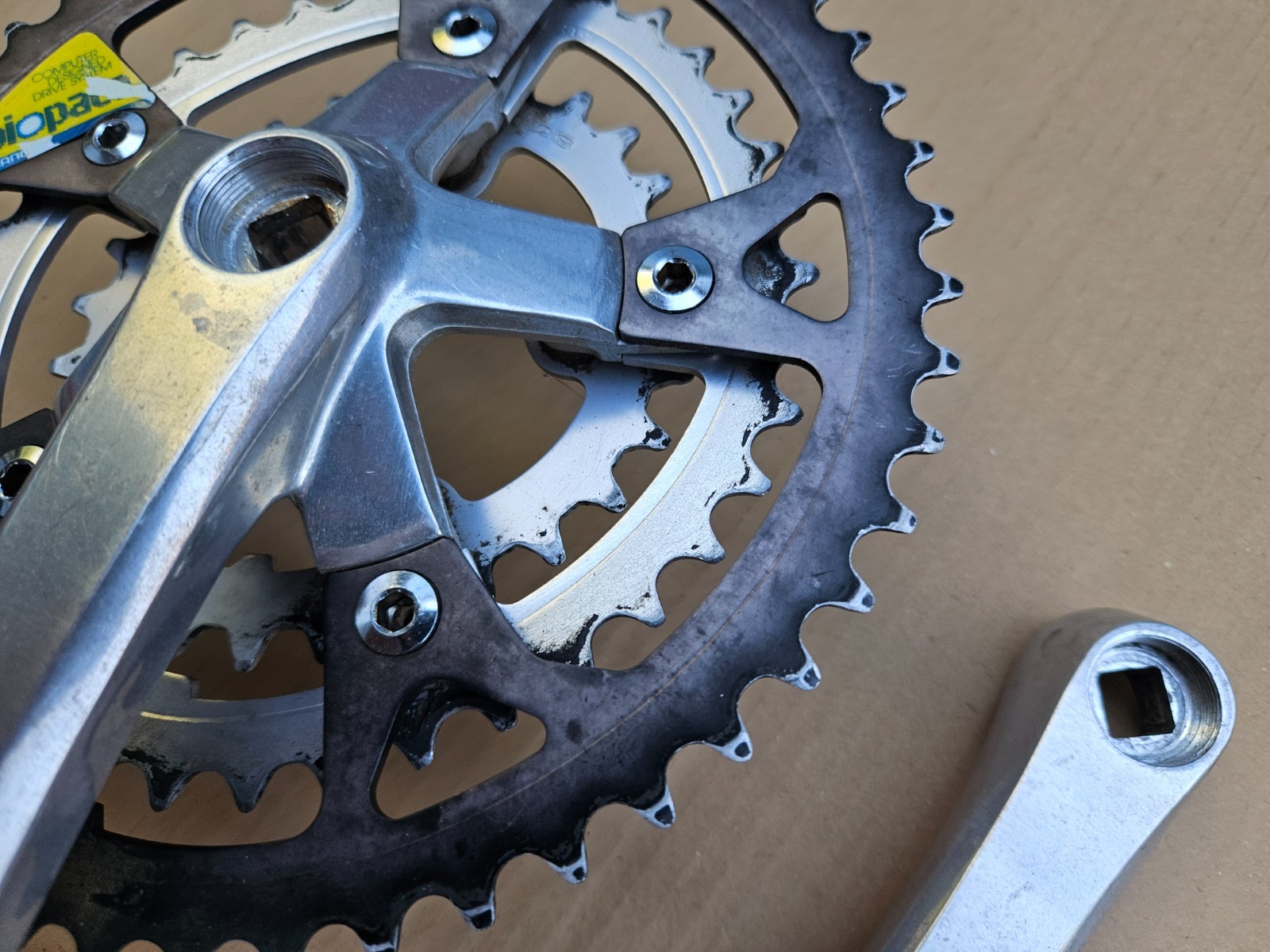 Vintage Shimano FC-B124 BioPace Triple Mountain Crankset 175mm 48/38/28 XT Japan
