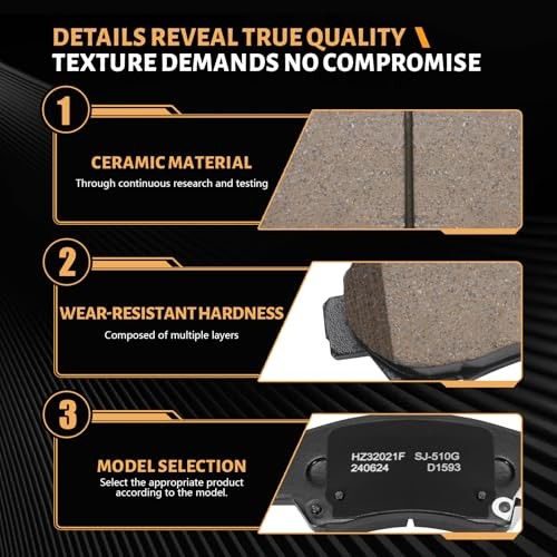D1593 Front Ceramic Brake Pads Kit Fit For Hyundai Accent 2012-2017, For HZ1593