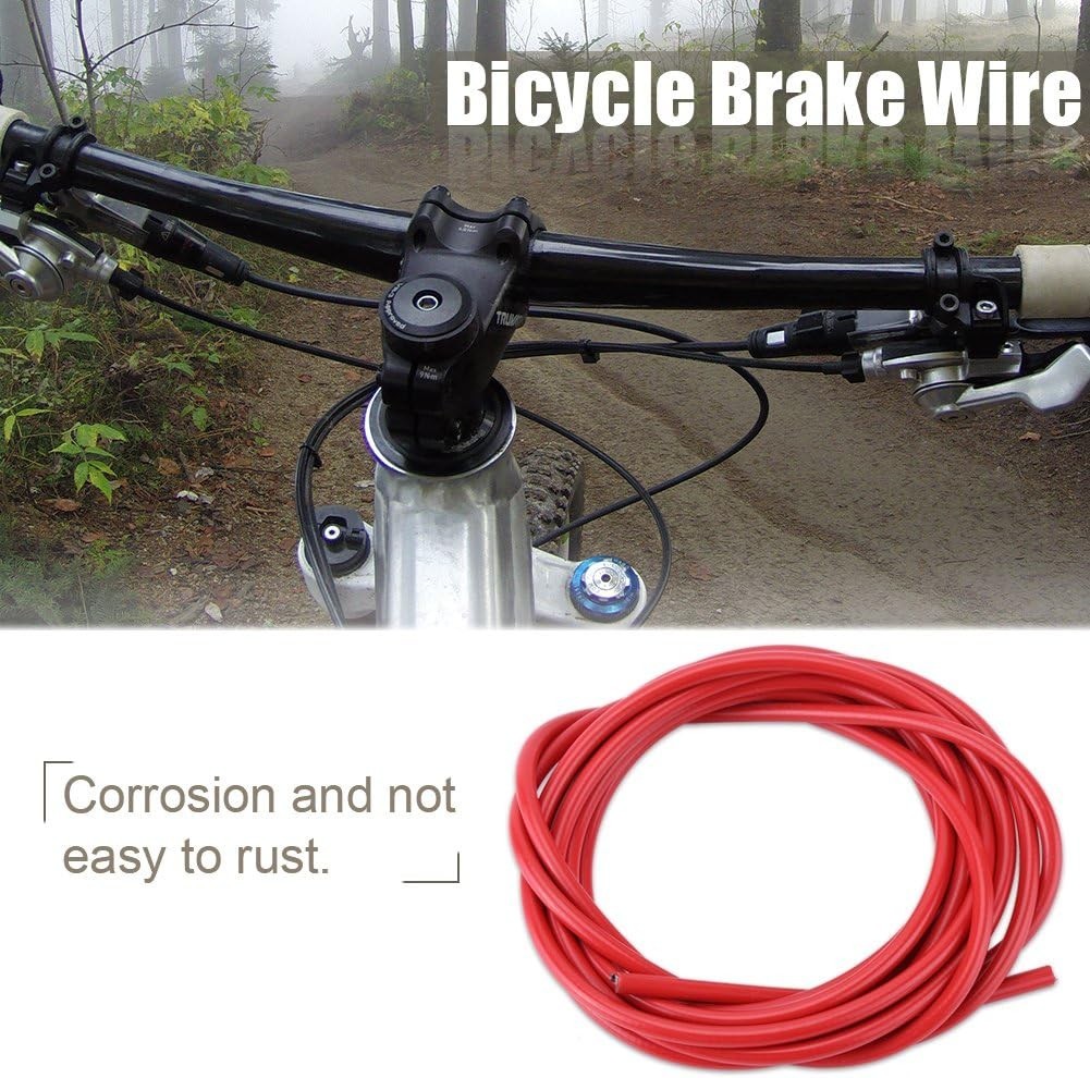 Lightweight 3m Brake and Shift Cable Housing – Red Rubber & Steel for Bicycles