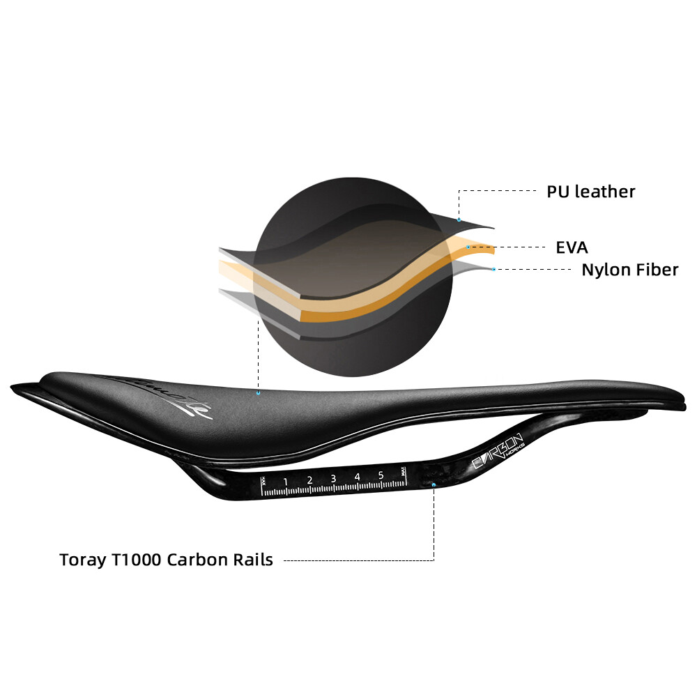 3D Printed Carbon Bicycle Saddle 135mm 143mm for Mountain Gravel Road Bike Seat