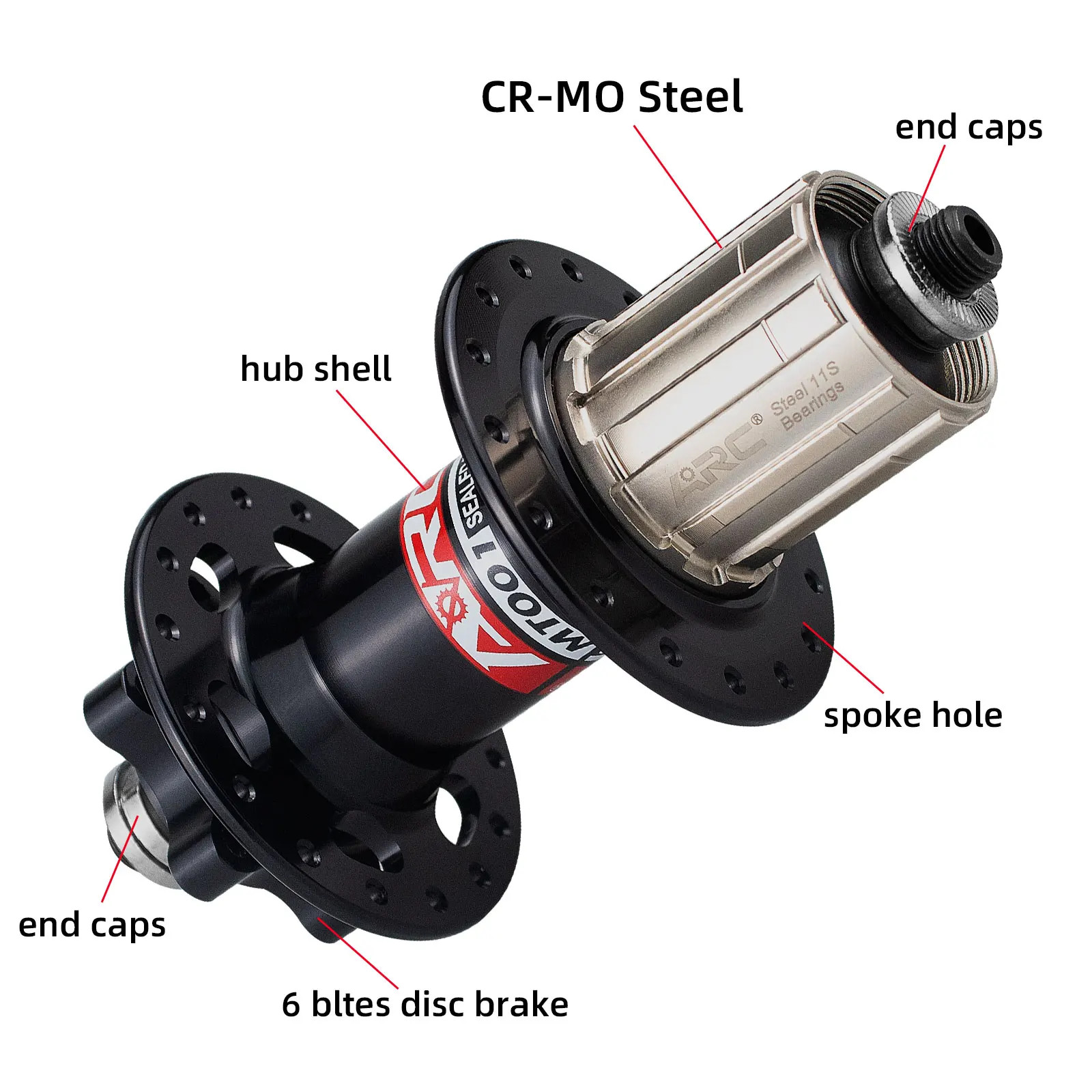 MT001 MTB Mountain Bike Hub 32 36 Holes 9X100 Front 10X135 Rear QR Axle 6 Bolt D