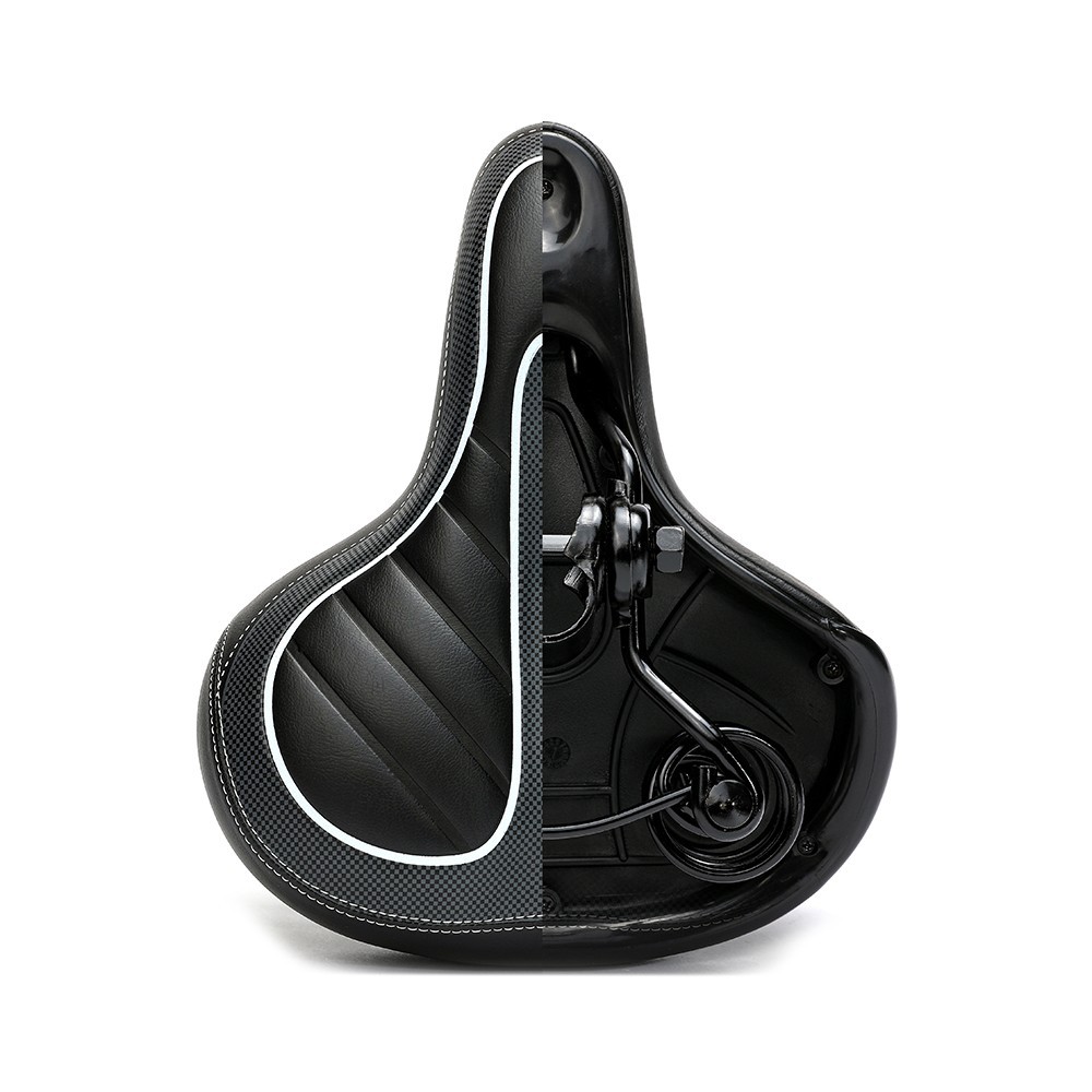 Bicycle Saddles with Shock Spring Wide Bike Seat Cushion for Mountain Road Bikes
