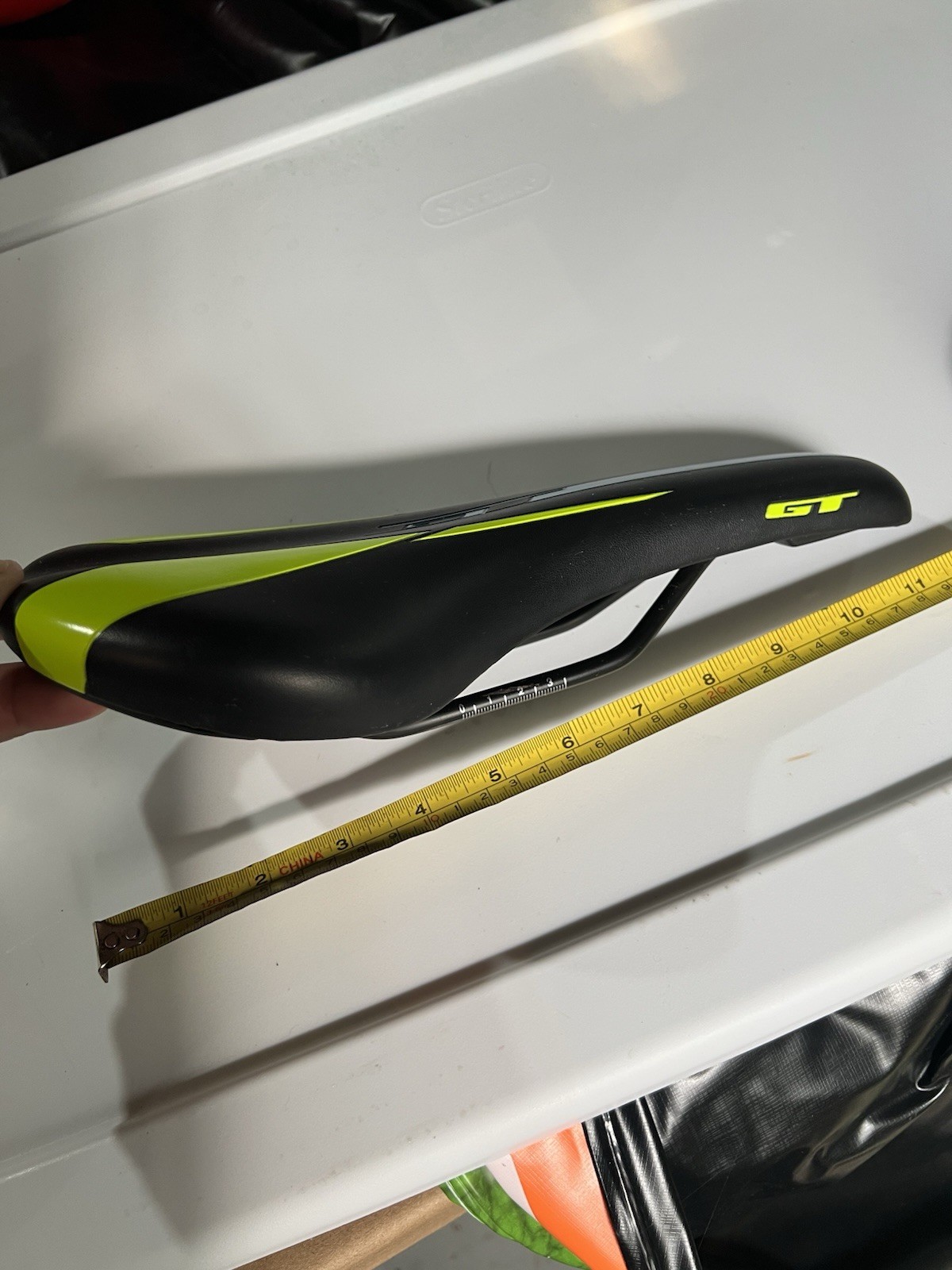 GT Synthetic Bicycle Saddle Black Yellow Blue Universal