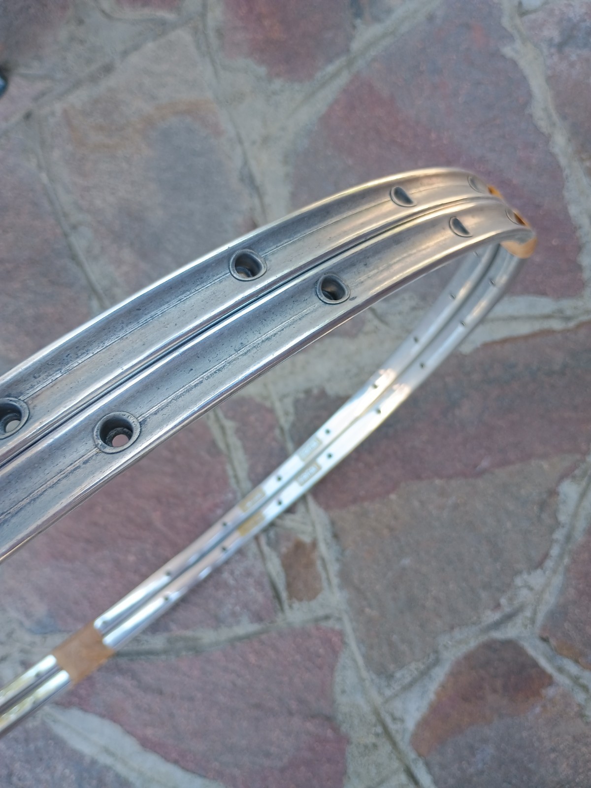 Vintage Nos Fiamme Yellow Label Silver Pair Rims 28h New X Tubulars Rims New