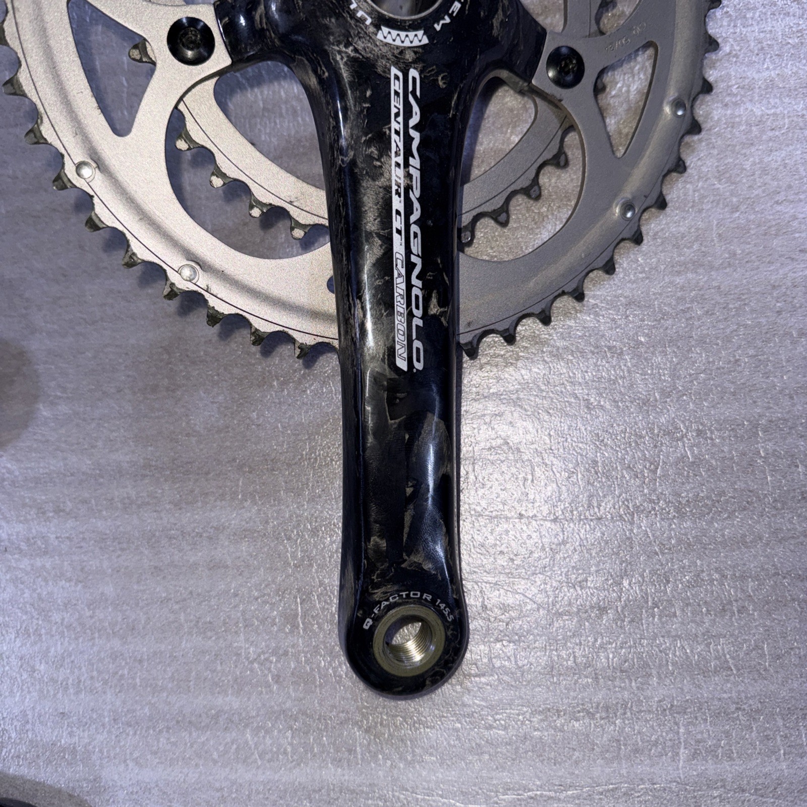 CAMPAGNOLO CENTUAR CT CARBON CRANK 175 DOUBLE 50-34 T 10 OR 9 SPEED W/italian bb