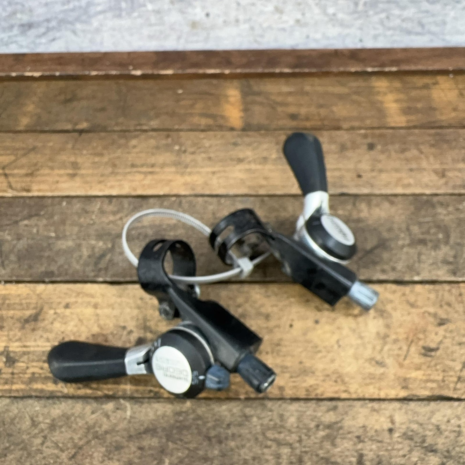Vintage Shimano Deore SL-MT60 Thumb Shifter Set MTB Bike Black Light Action