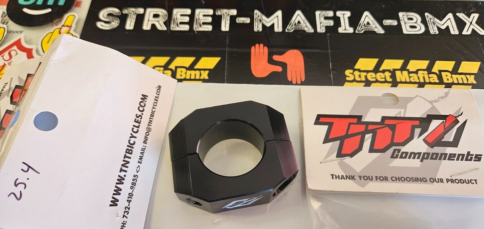 TNT TWIN BOLT SEAT CLAMP BLACK 25.4mm 1″ For 7/8″ Seatpost bmx bike O/S size new