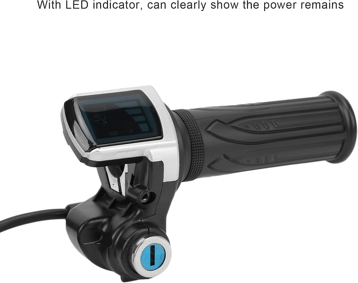 36V 48V Half Twist Ebike Throttle Grip Key Lock LCD Display 5 Pin Plug Speed
