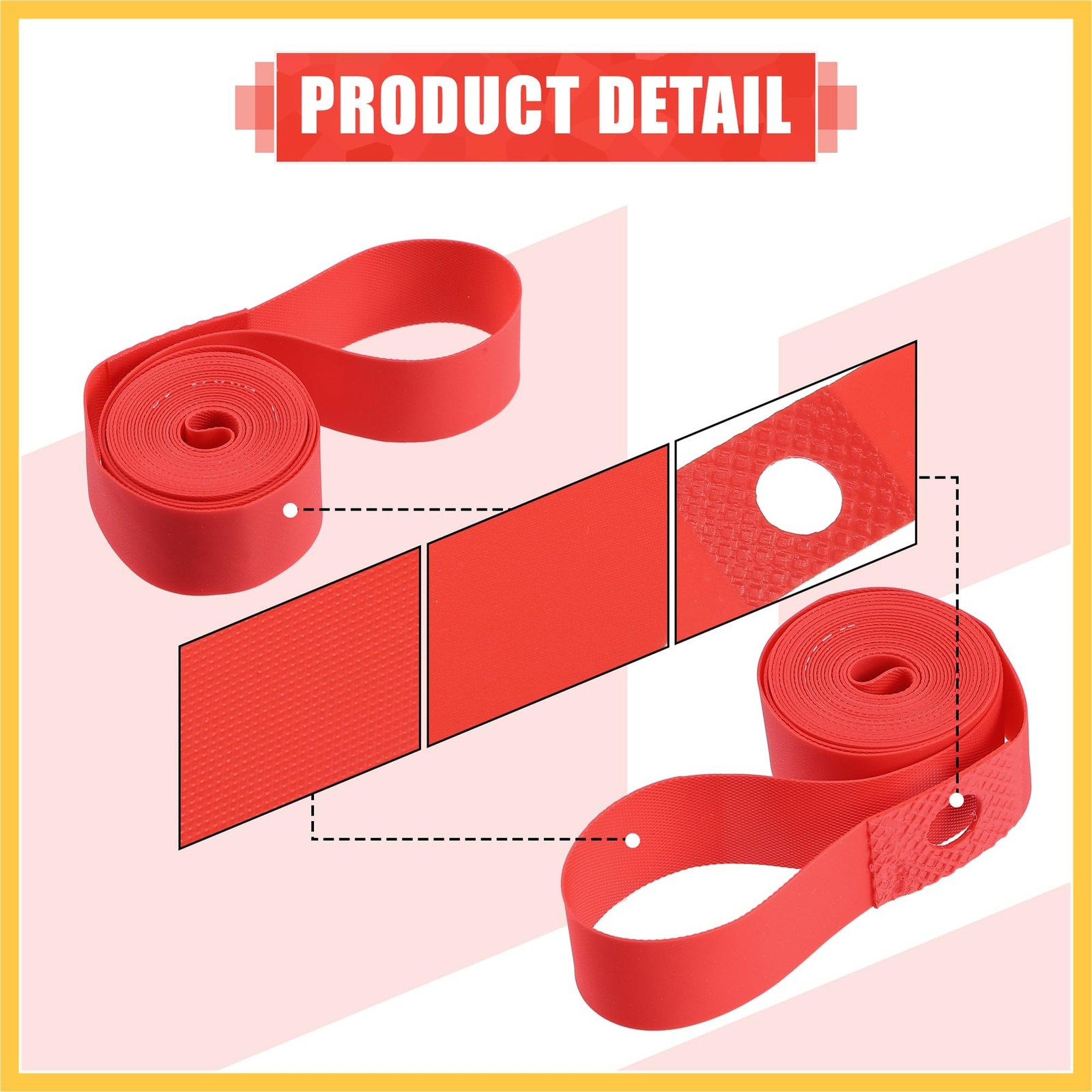 Bicycle Wheel Rim Strip Tape Liners High Pressure Inner Tube Protector Red