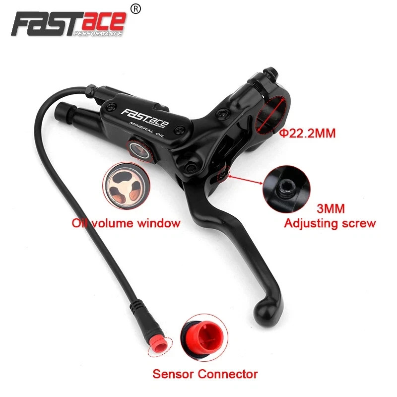 4-Piston Hydraulic Disc Brake Set for E-Bike MTB, 900mm Front 1600mm Rear