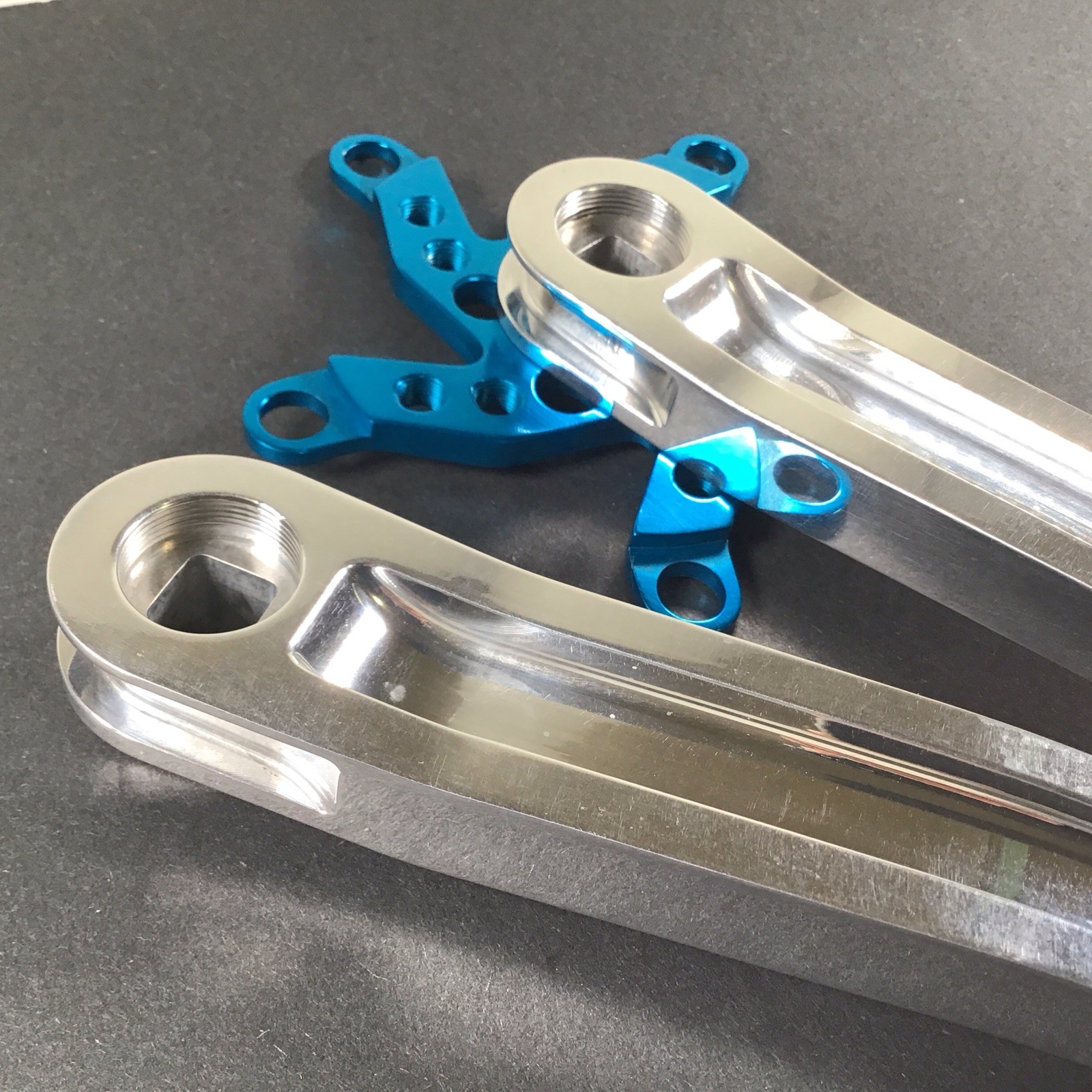 Kooka Crank Arm Set Silver/Blue 170mm 74/110 NOS Vintage MTB Grafton Yeti Klein