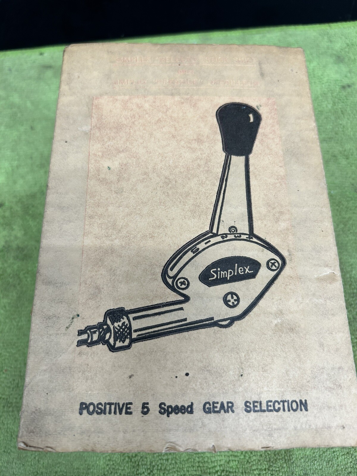 RARE VINTAGE SIMPLEX 5 SPEED STICK SHIFT LEVER RED MUSCLE BIKE IN BOX